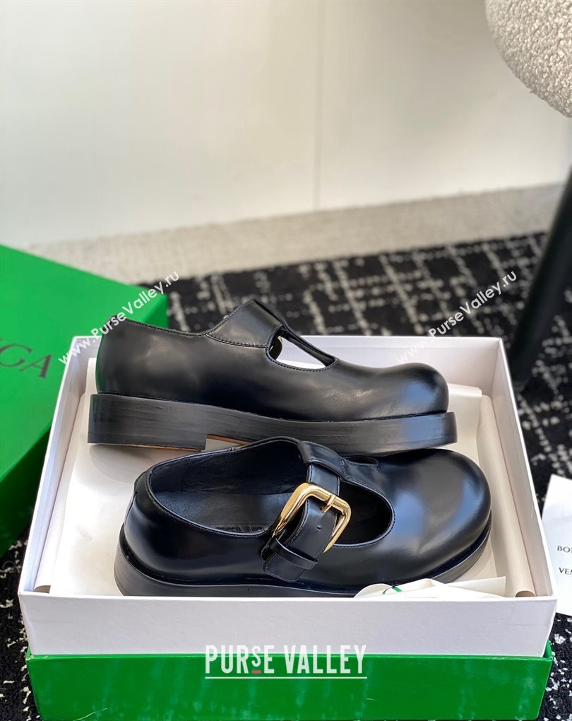 Bottega Veneta Helium Brushed leather Mary-Jane Black 2024 (jincheng-24032709)