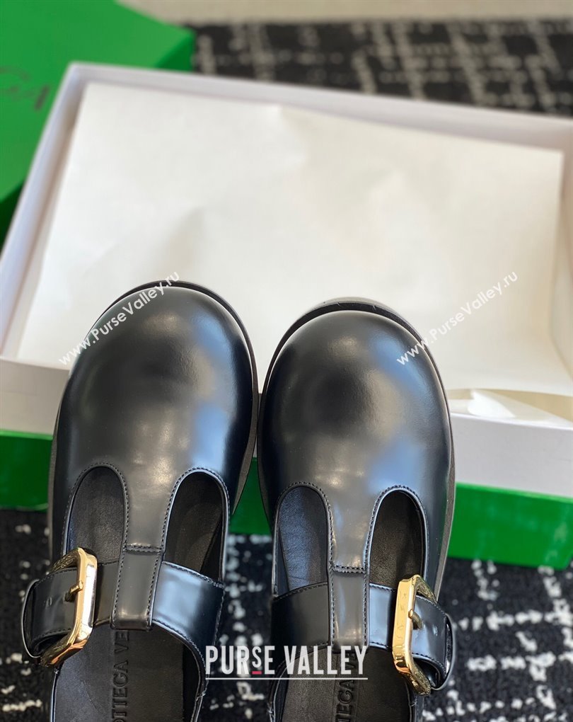 Bottega Veneta Helium Brushed leather Mary-Jane Black 2024 (jincheng-24032709)