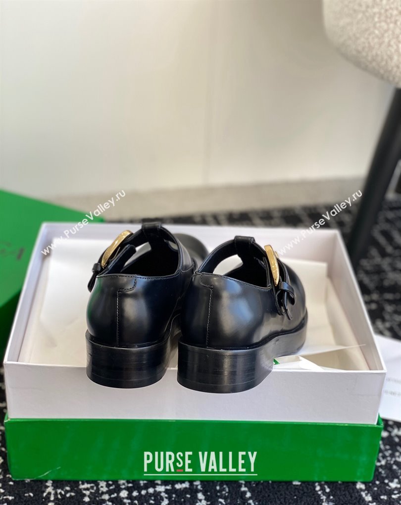 Bottega Veneta Helium Brushed leather Mary-Jane Black 2024 (jincheng-24032709)