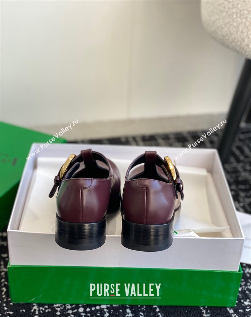 Bottega Veneta Helium Brushed leather Mary-Jane Burgundy 2024 (jincheng-24032710)