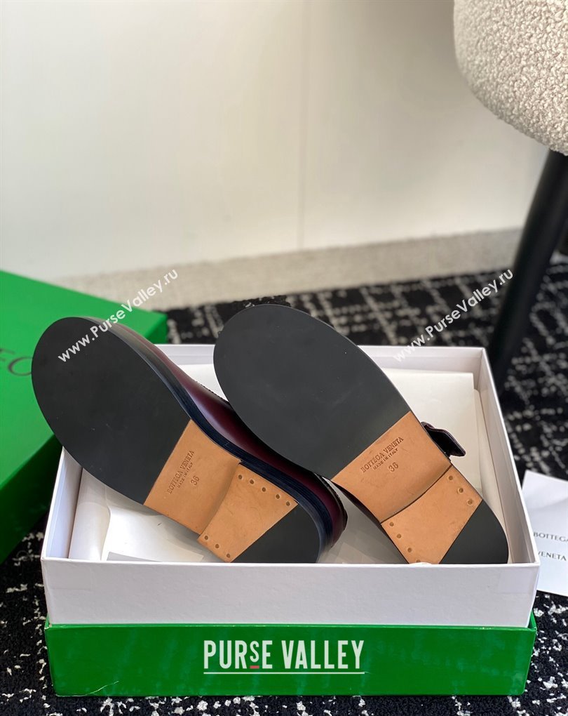 Bottega Veneta Helium Brushed leather Mary-Jane Burgundy 2024 (jincheng-24032710)