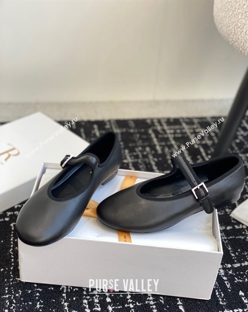 The Row Boheme MJ mary jane shoe in Leather Black 2024 (jincheng-24032804)