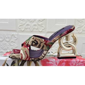 Dolce Gabbana Heel 10.5cm Jacquard 3.5 mules Purple 2024 (modeng-24032930)