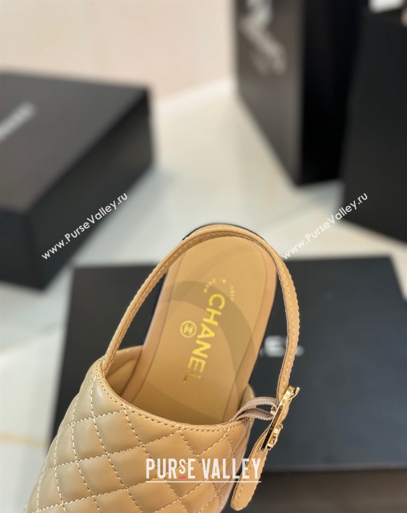 Chanel Lambskin Platform Sandals G45567 Beige 2024 (modeng-24032958)