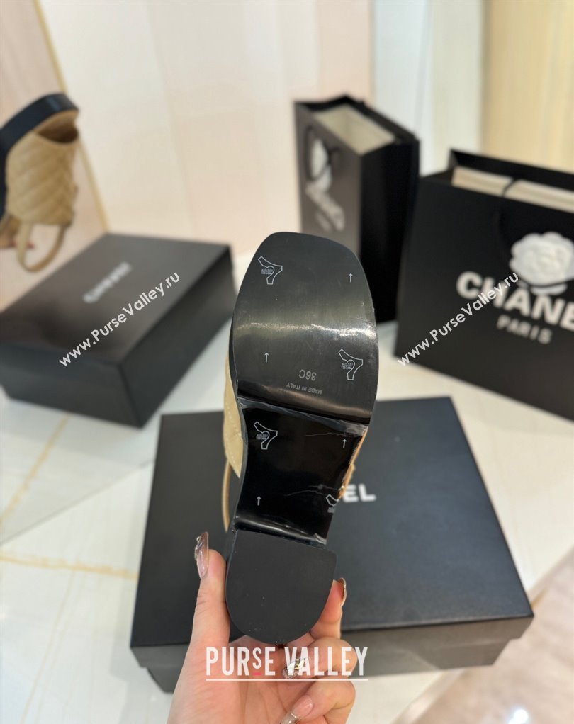 Chanel Lambskin Platform Sandals G45567 Beige 2024 (modeng-24032958)