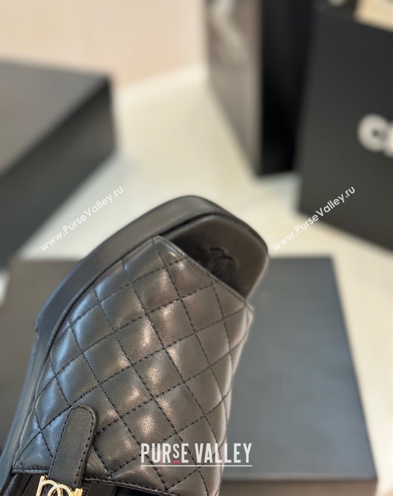 Chanel Lambskin Platform Sandals G45567 Black 2024 (modeng-24032956)