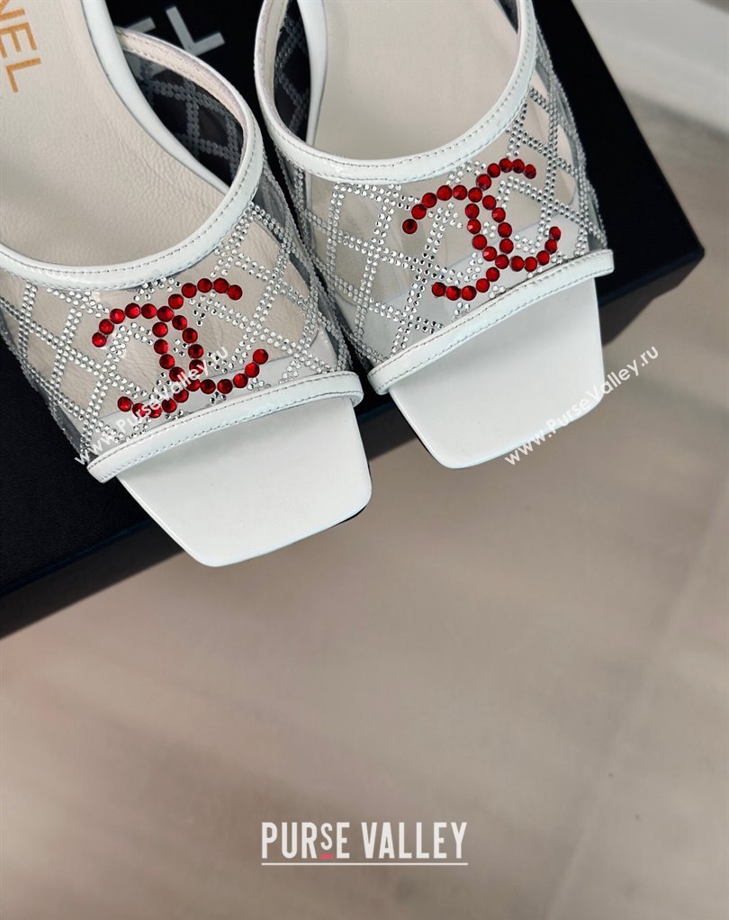 Chanel Crystal Quilting and CC Logo PVC Mules White 2024 (modeng-24032954)