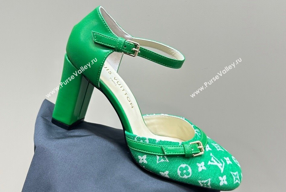 Louis Vuitton Heel 8cm Buckle Vintage Sandals Green 2024 (SS-24032903)