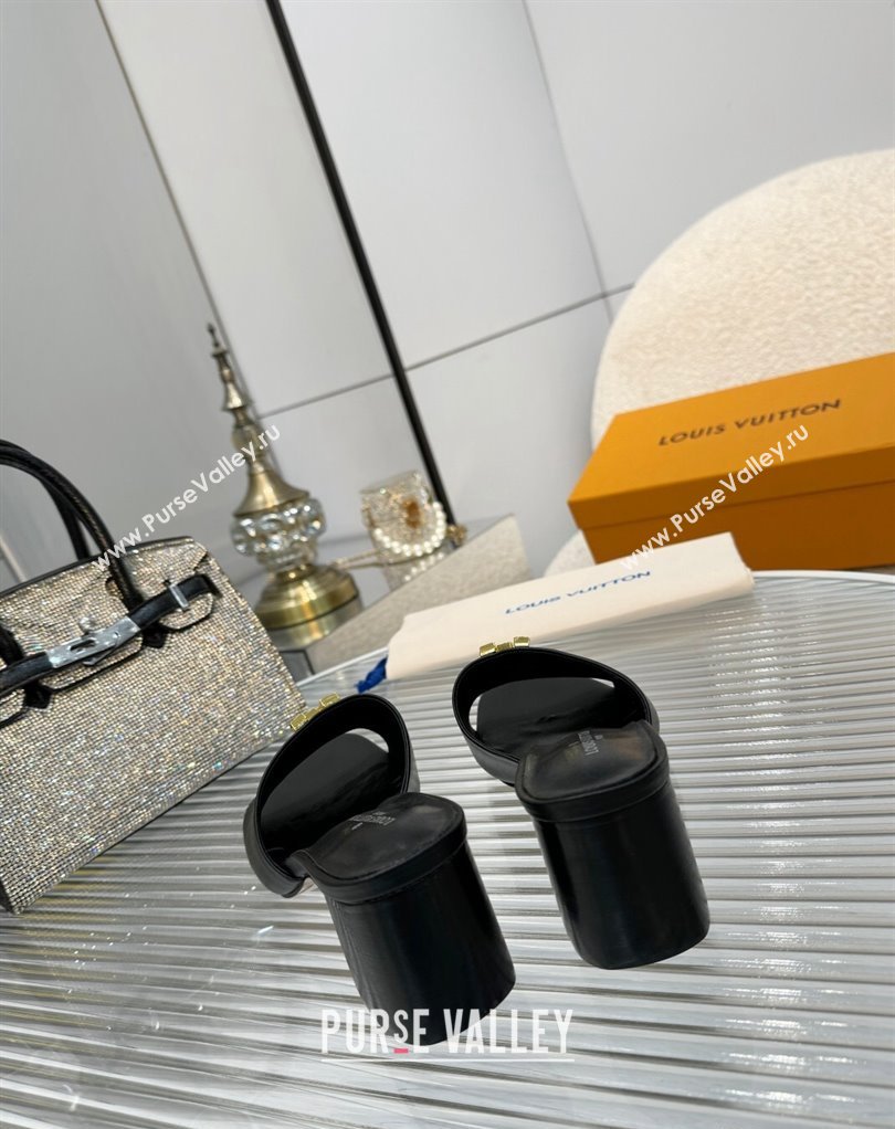 Louis Vuitton Calf leather LV Capri Heel Mules Black 2024 (modeng-24033017)