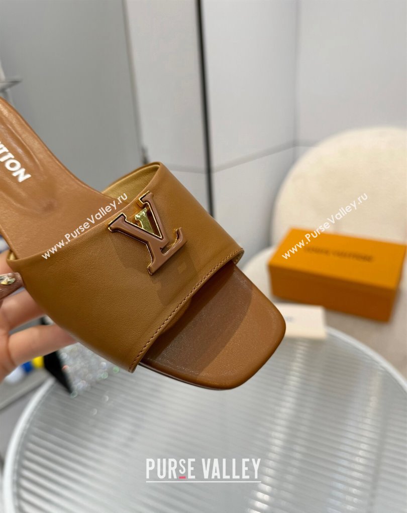 Louis Vuitton Calf leather LV Capri Flat Mules Brown 2024 (modeng-24033031)