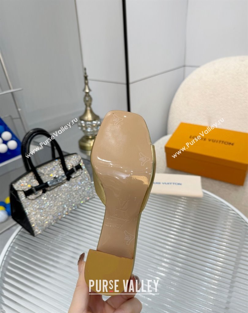 Louis Vuitton Calf leather LV Capri Heel Mules Gold 2024 (modeng-24033025)