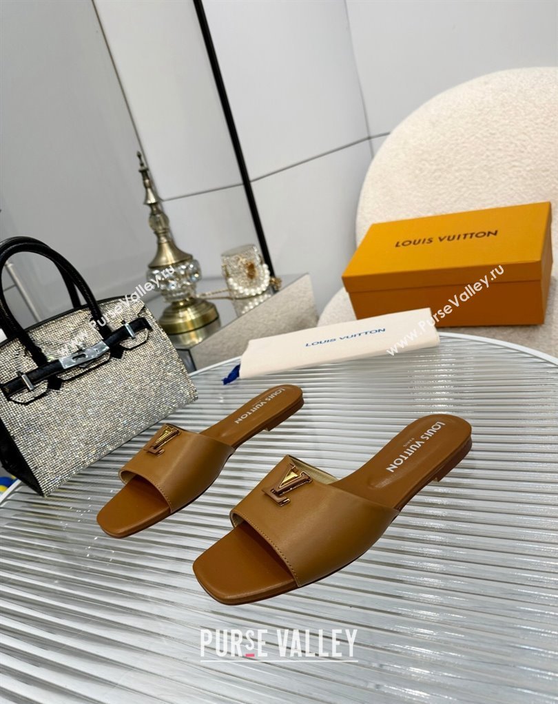 Louis Vuitton Calf leather LV Capri Flat Mules Brown 2024 (modeng-24033031)