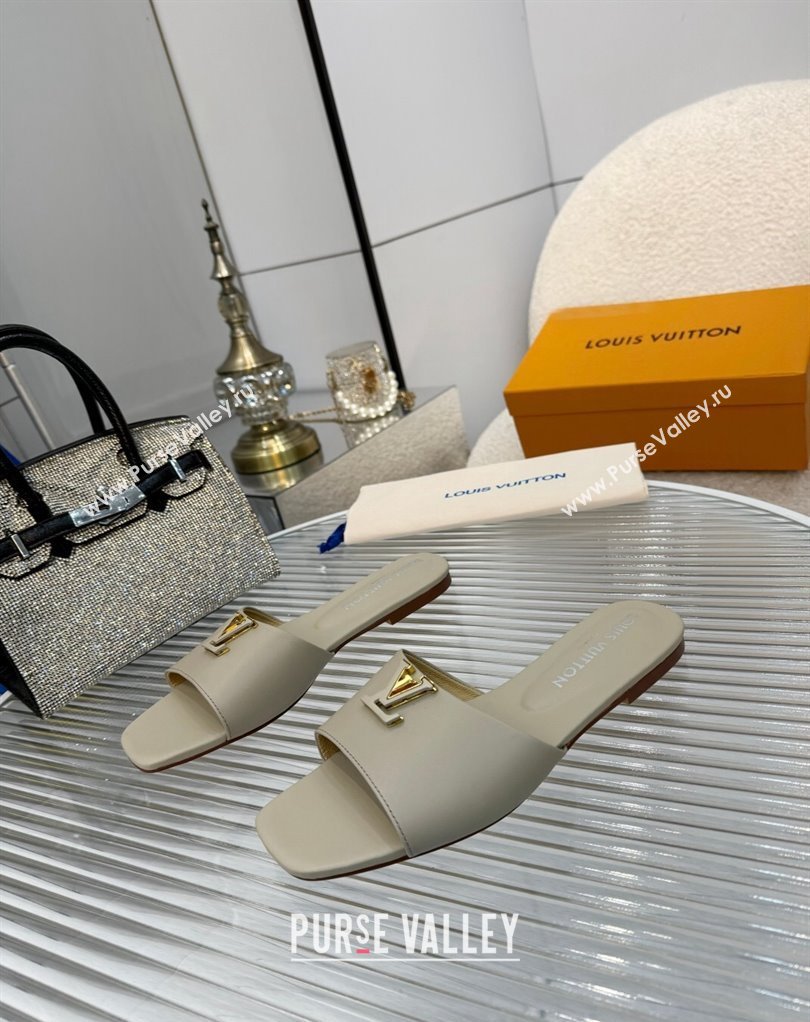 Louis Vuitton Calf leather LV Capri Flat Mules Gray 2024 (modeng-24033030)