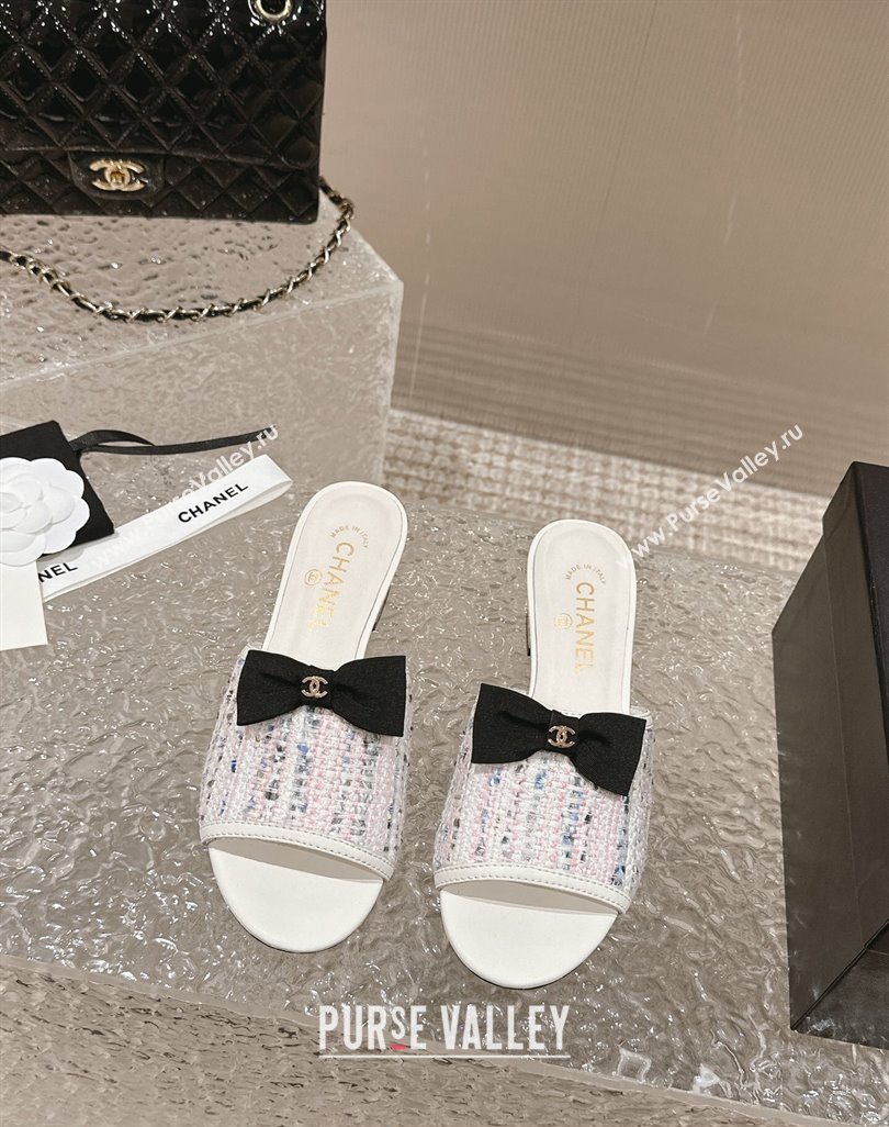 Chanel Tweed Grosgrain Heel Mules with Bow G45691 01 2024 (modeng-24040125)