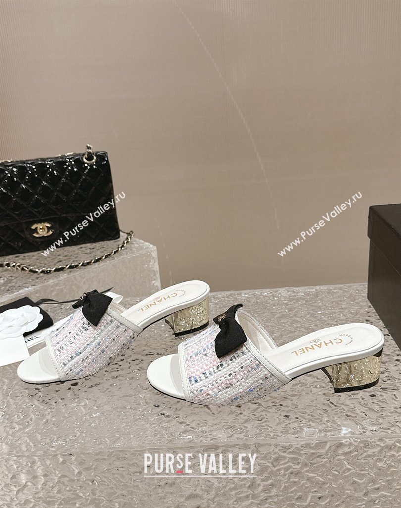 Chanel Tweed Grosgrain Heel Mules with Bow G45691 01 2024 (modeng-24040125)