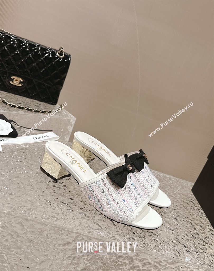 Chanel Tweed Grosgrain Heel Mules with Bow G45691 01 2024 (modeng-24040125)