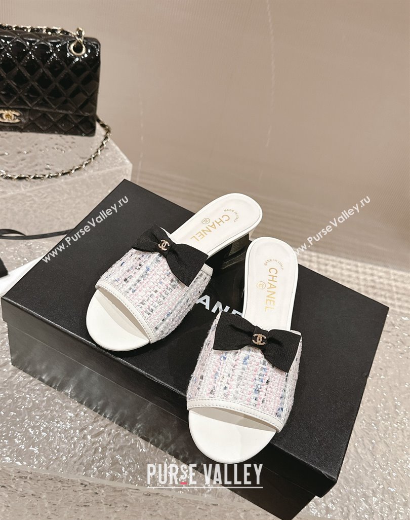 Chanel Tweed Grosgrain Heel Mules with Bow G45691 01 2024 (modeng-24040125)