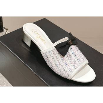 Chanel Tweed Grosgrain Heel Mules with Bow G45691 01 2024 (modeng-24040125)