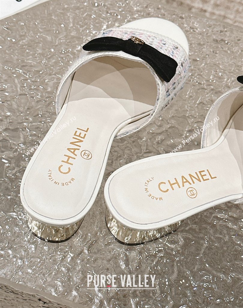 Chanel Tweed Grosgrain Heel Mules with Bow G45691 01 2024 (modeng-24040125)
