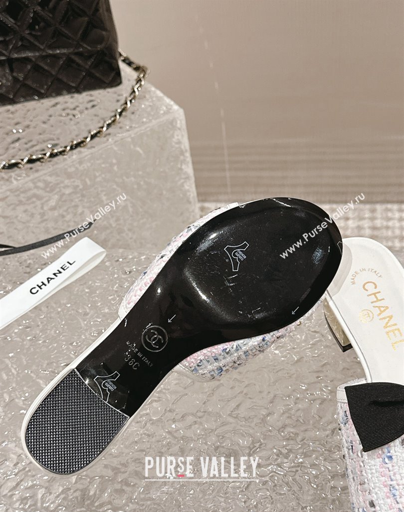 Chanel Tweed Grosgrain Heel Mules with Bow G45691 01 2024 (modeng-24040125)