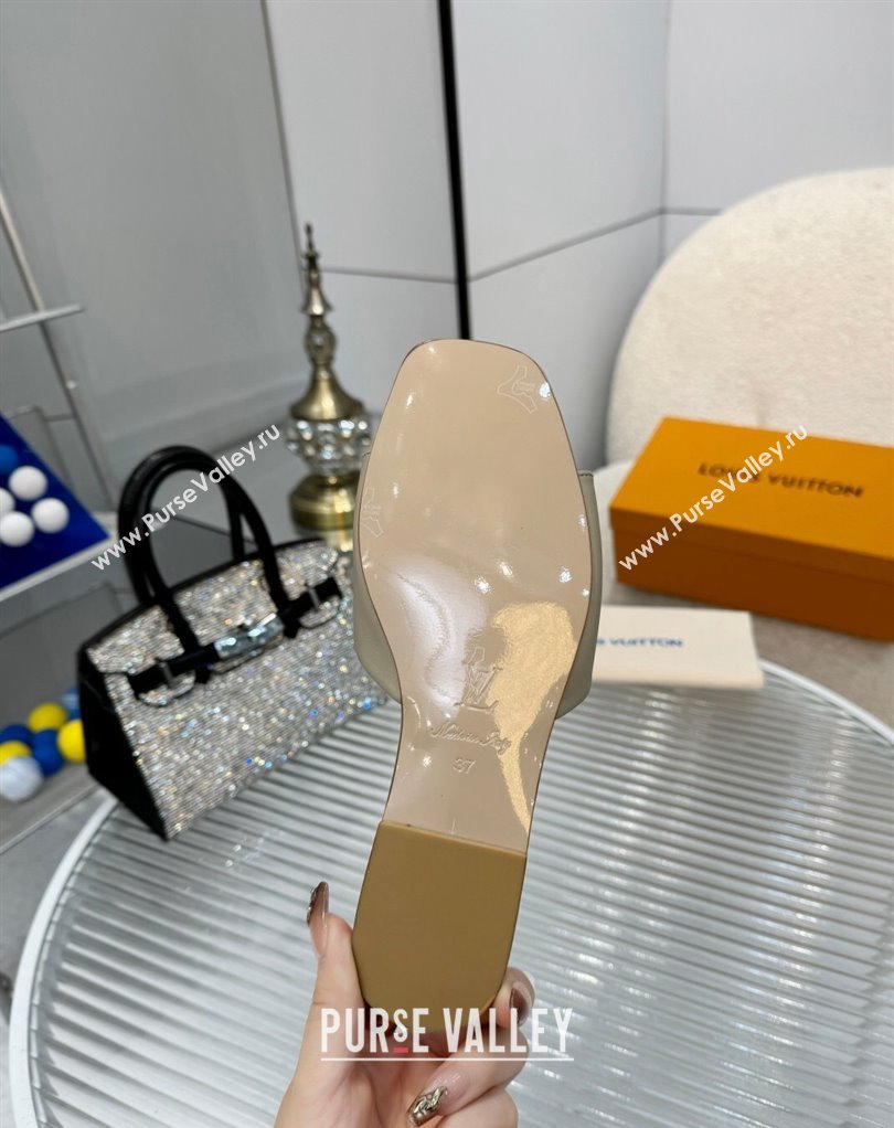 Louis Vuitton Calf leather LV Capri Flat Mules Gray 2024 (modeng-24033030)