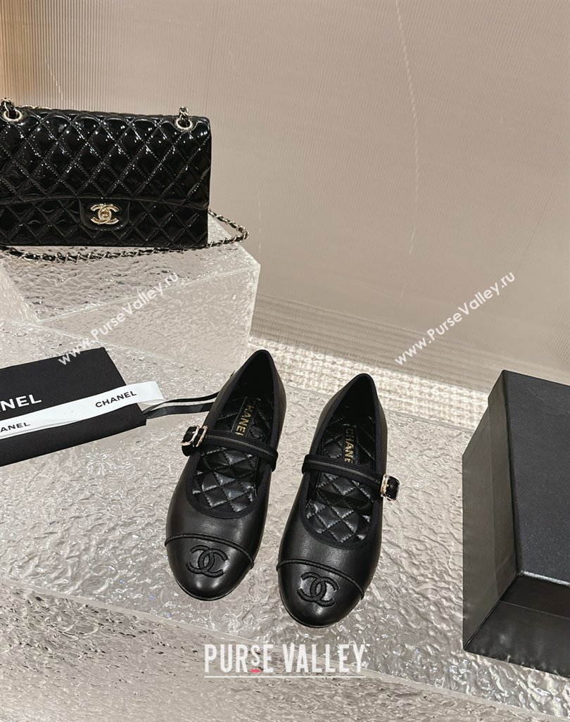 Chanel Lambskin Mary Janes G45503 Black 2024 (modeng-24040233)