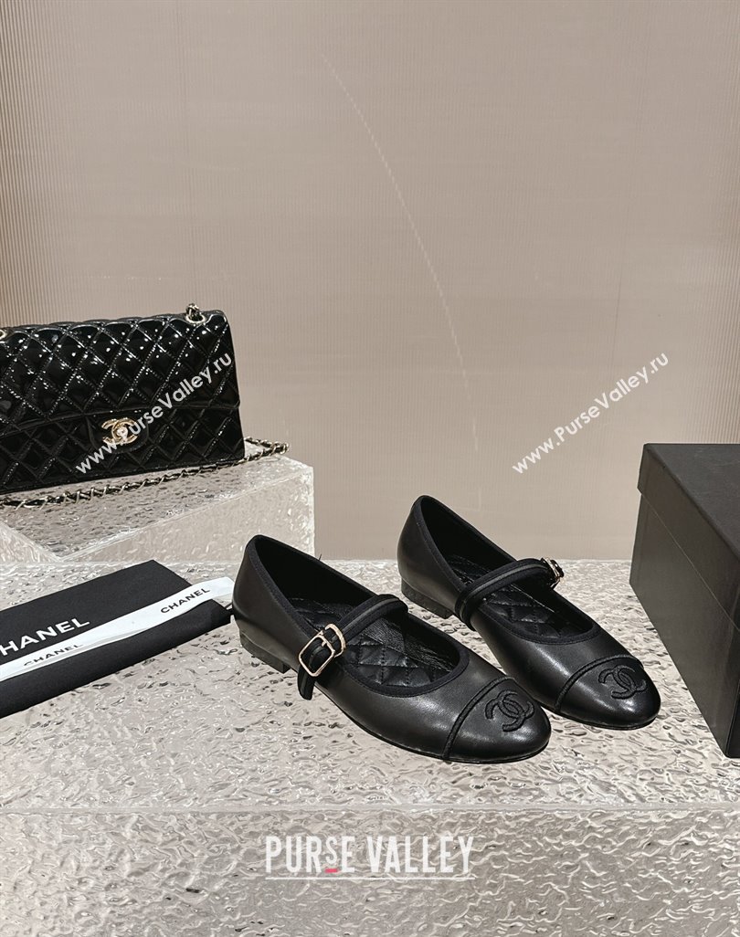 Chanel Lambskin Mary Janes G45503 Black 2024 (modeng-24040233)