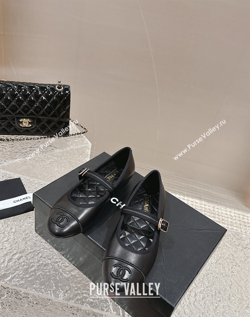 Chanel Lambskin Mary Janes G45503 Black 2024 (modeng-24040233)
