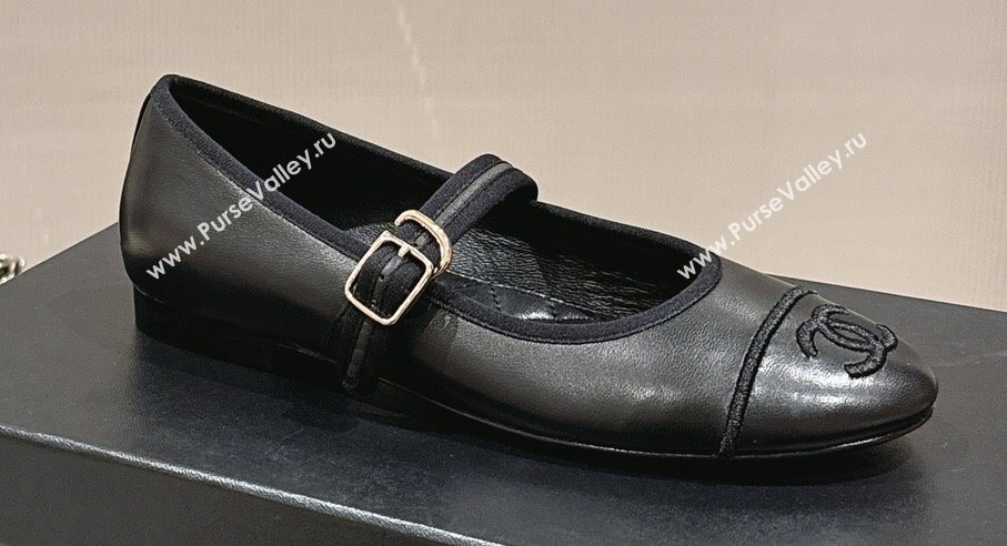 Chanel Lambskin Mary Janes G45503 Black 2024 (modeng-24040233)