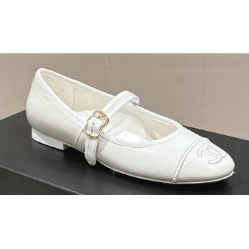 Chanel Lambskin Mary Janes G45503 White 2024 (modeng-24040234)