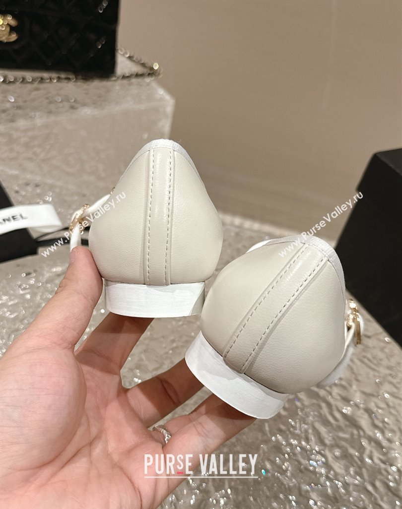 Chanel Lambskin Mary Janes G45503 White 2024 (modeng-24040234)