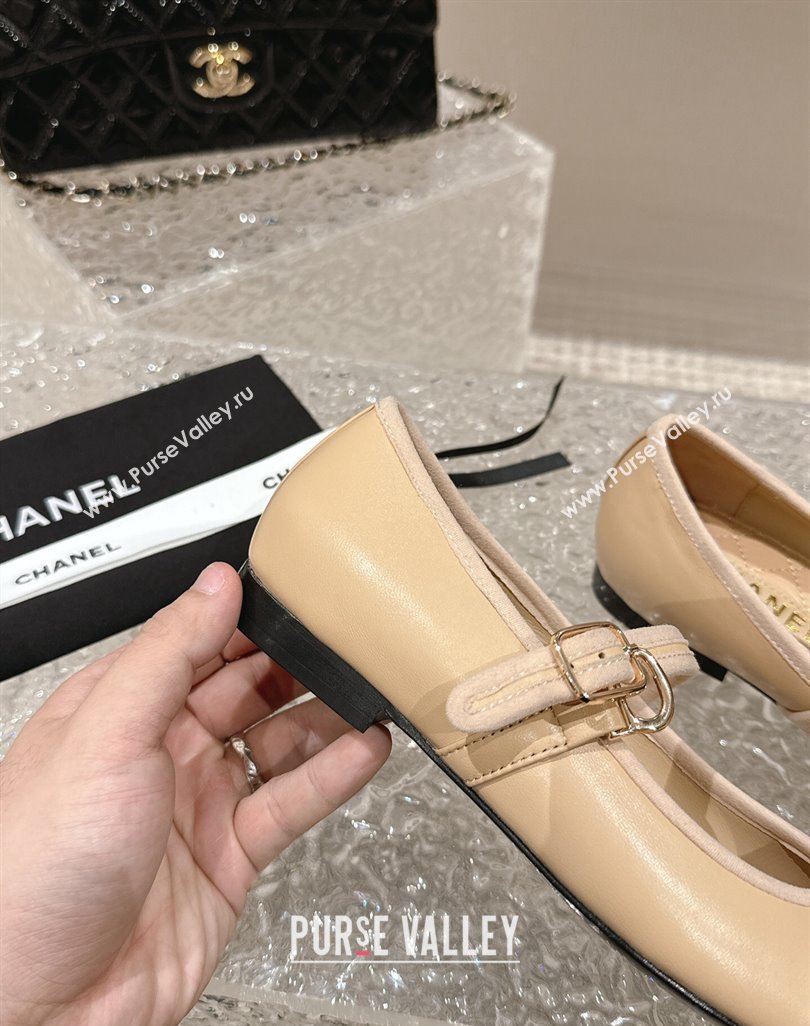 Chanel Lambskin Mary Janes G45503 Beige 2024 (modeng-24040235)