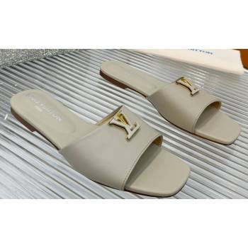 Louis Vuitton Calf leather LV Capri Flat Mules Gray 2024 (modeng-24033030)