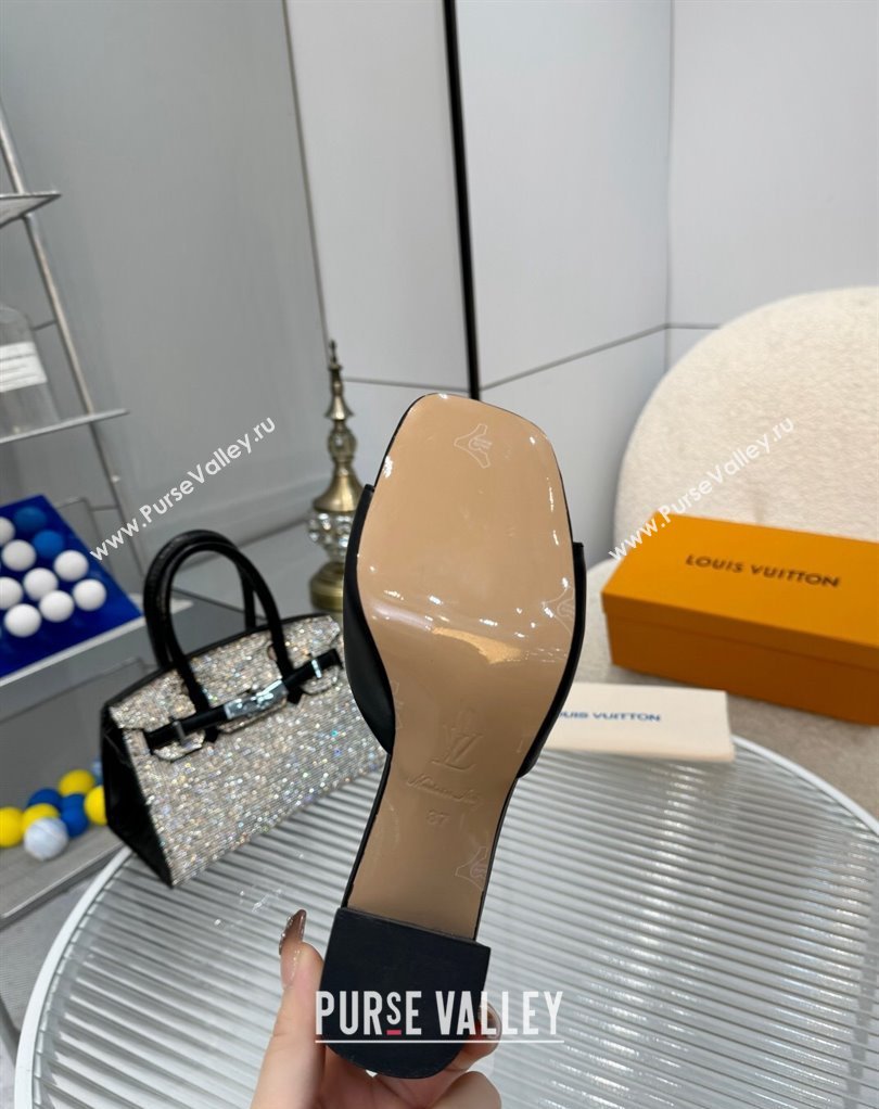 Louis Vuitton Calf leather LV Capri Heel Mules Black 2024 (modeng-24033017)
