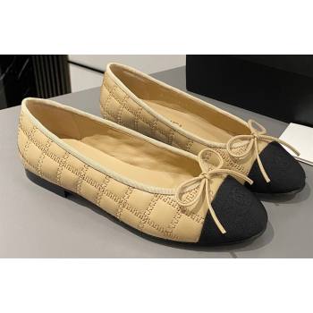 Chanel Lambskin, Embroidery Grosgrain Ballet flats G45591 Black/Beige 2024 (modeng-24040229)