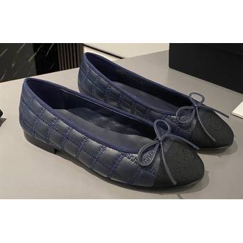 Chanel Lambskin, Embroidery Grosgrain Ballet flats G45591 Black/Navy Blue 2024 (modeng-24040227)