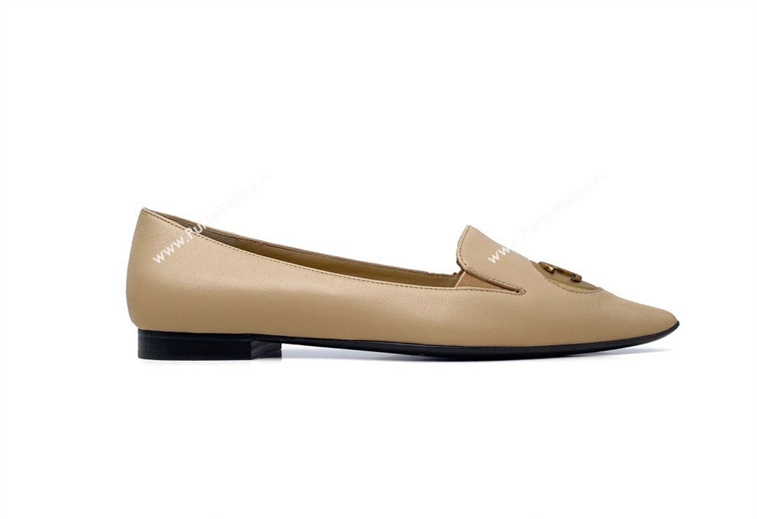 Chanel Metal CC Logo Lambskin Vintage Ballet Flats Beige 2024 (modeng-24040121)
