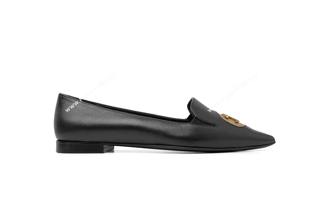 Chanel Metal CC Logo Lambskin Vintage Ballet Flats Black 2024 (modeng-24040119)