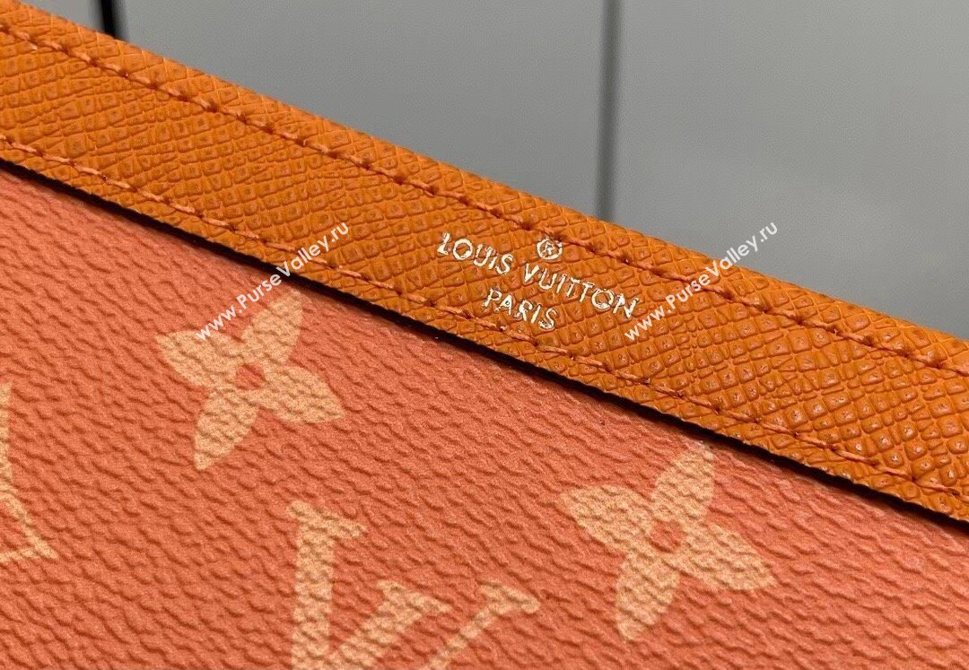 Louis Vuitton Taiga leather and Monogram canvas Gaston Wearable Wallet Bag Orange 2024 (kiki-24040131)