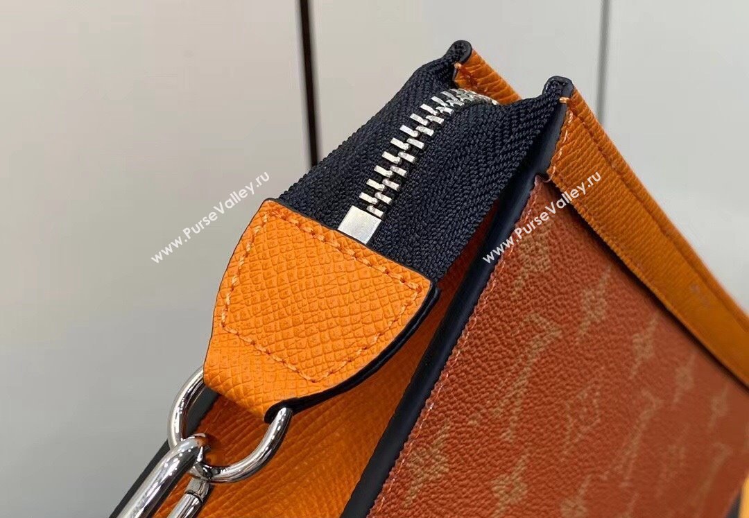 Louis Vuitton Taiga leather and Monogram canvas Gaston Wearable Wallet Bag Orange 2024 (kiki-24040131)