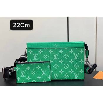 Louis Vuitton Taiga leather and Monogram canvas Gaston Wearable Wallet Bag Green 2024 (kiki-24040132)