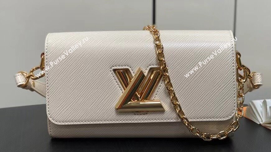 Louis Vuitton Epi grained cowhide leather Twist West Bag M24550 Quartz White 2024 (kiki-24040102)