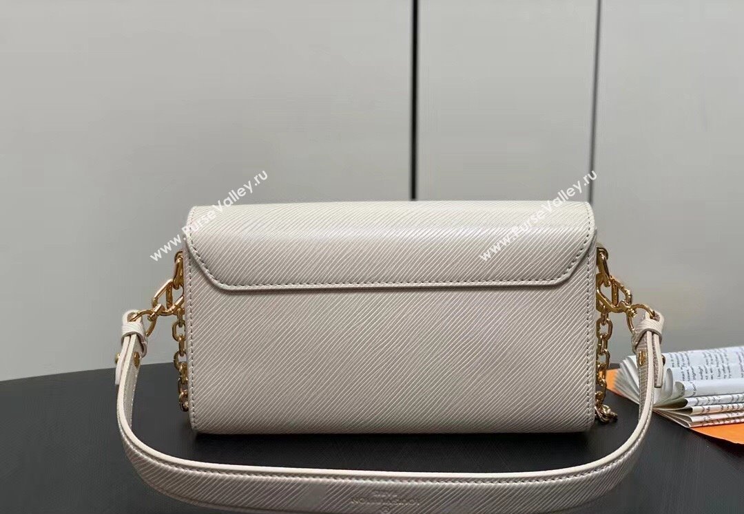 Louis Vuitton Epi grained cowhide leather Twist West Bag M24550 Quartz White 2024 (kiki-24040102)