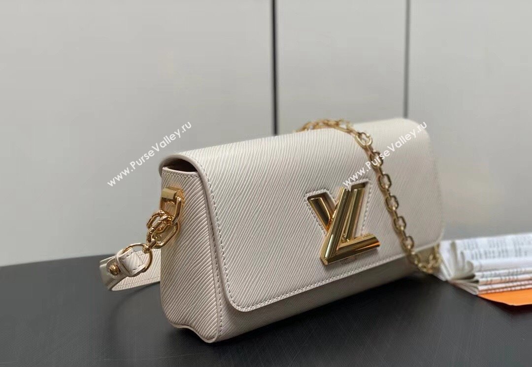 Louis Vuitton Epi grained cowhide leather Twist West Bag M24550 Quartz White 2024 (kiki-24040102)