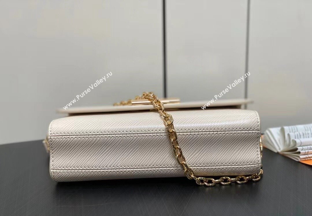Louis Vuitton Epi grained cowhide leather Twist West Bag M24550 Quartz White 2024 (kiki-24040102)