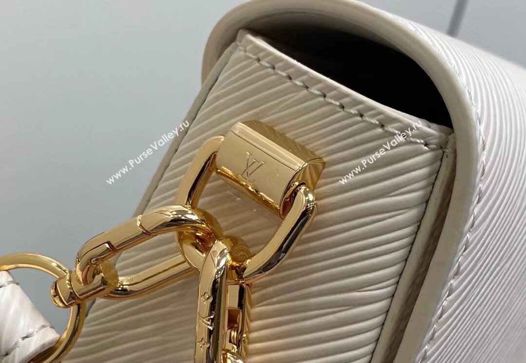 Louis Vuitton Epi grained cowhide leather Twist West Bag M24550 Quartz White 2024 (kiki-24040102)