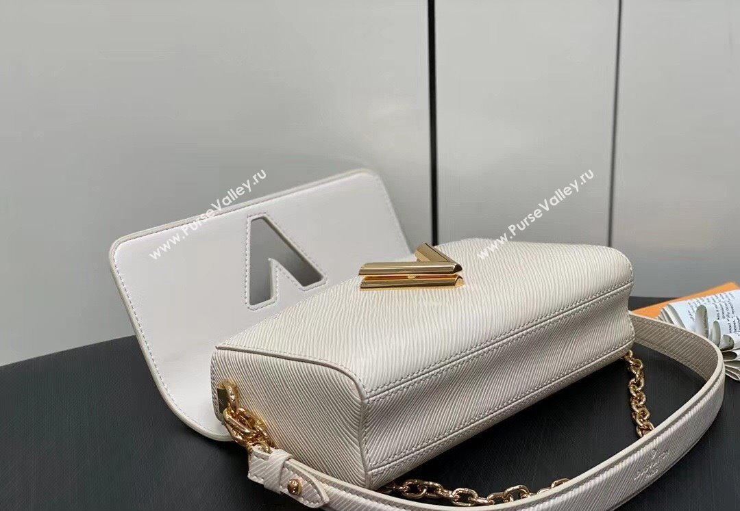 Louis Vuitton Epi grained cowhide leather Twist West Bag M24550 Quartz White 2024 (kiki-24040102)