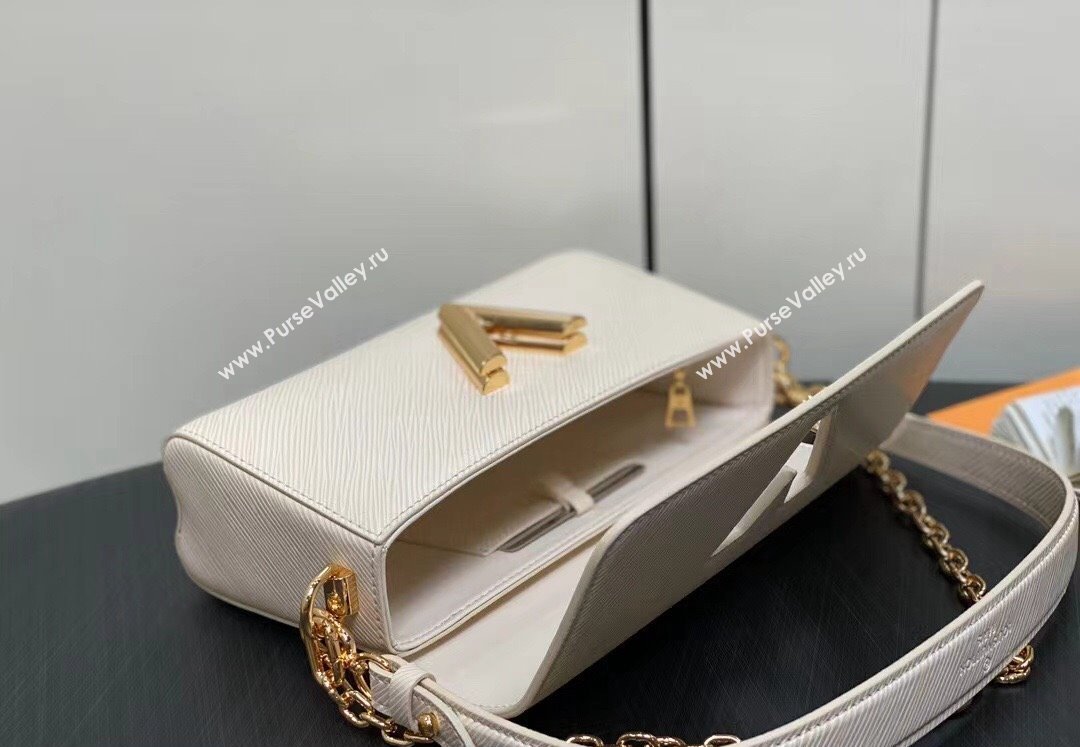 Louis Vuitton Epi grained cowhide leather Twist West Bag M24550 Quartz White 2024 (kiki-24040102)