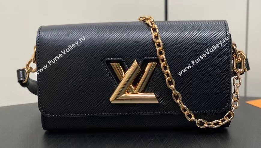 Louis Vuitton Epi grained cowhide leather Twist West Bag M24549 Black 2024 (kiki-24040101)