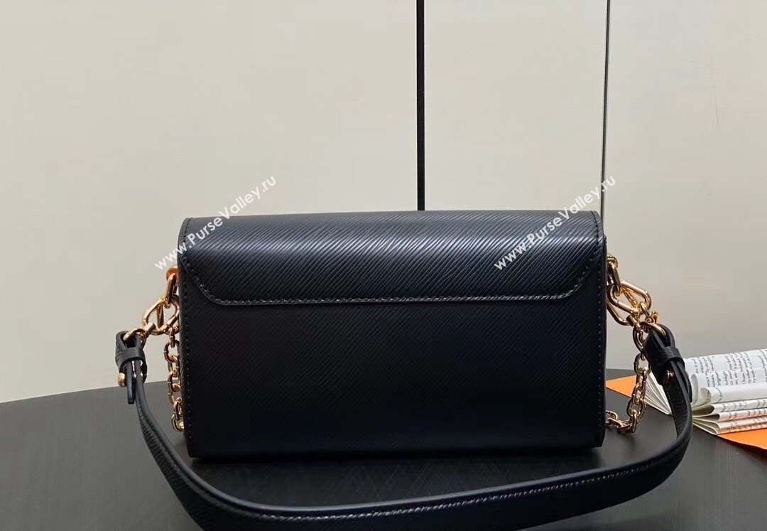 Louis Vuitton Epi grained cowhide leather Twist West Bag M24549 Black 2024 (kiki-24040101)